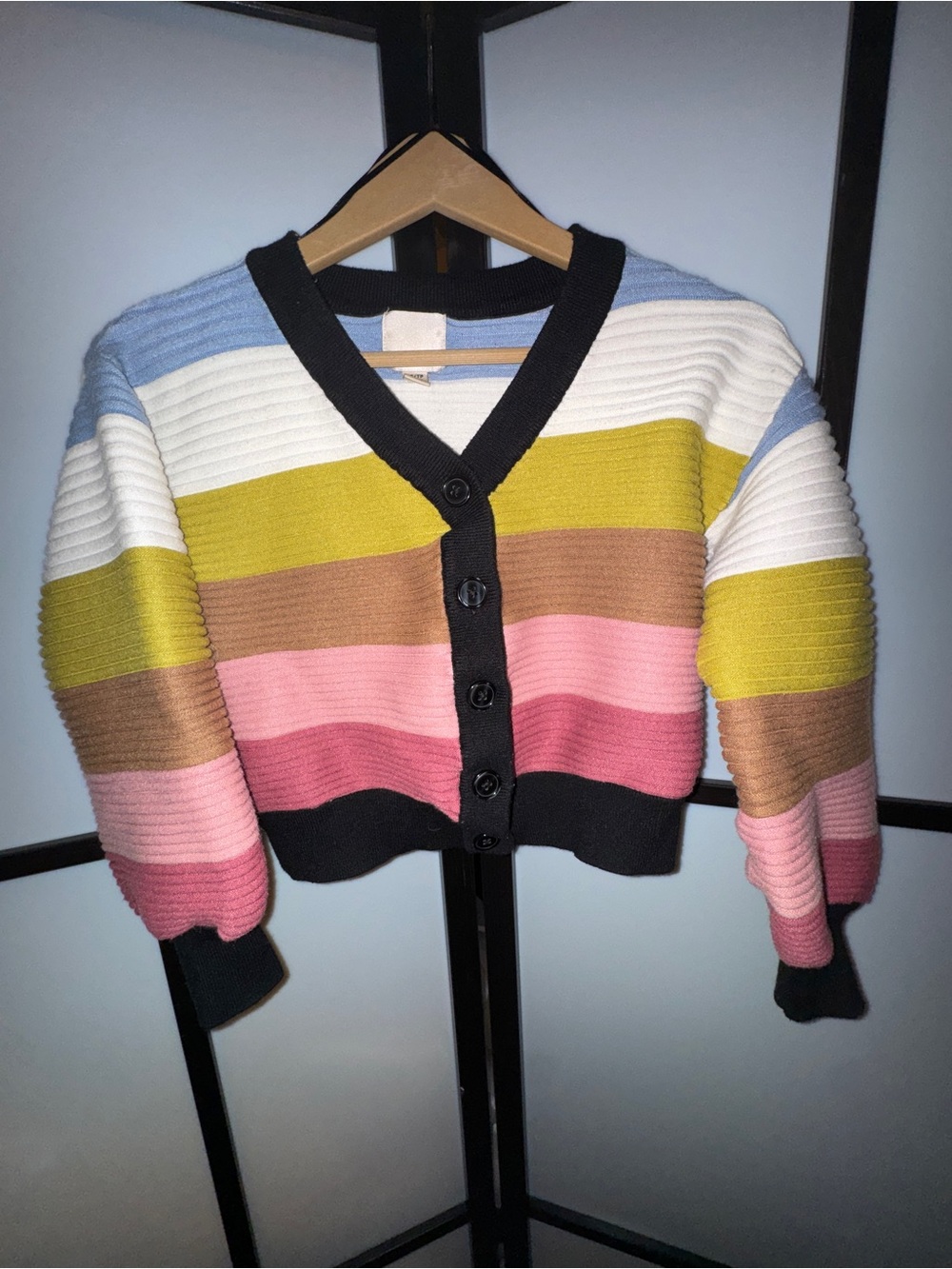 INDUSTRY Women's Striped Cropped Cardigan Sweater - Multicolor
